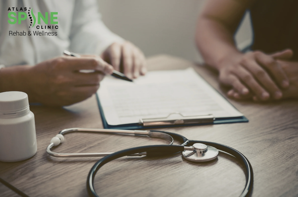 Spinal degeneration diagram showing discs and joints