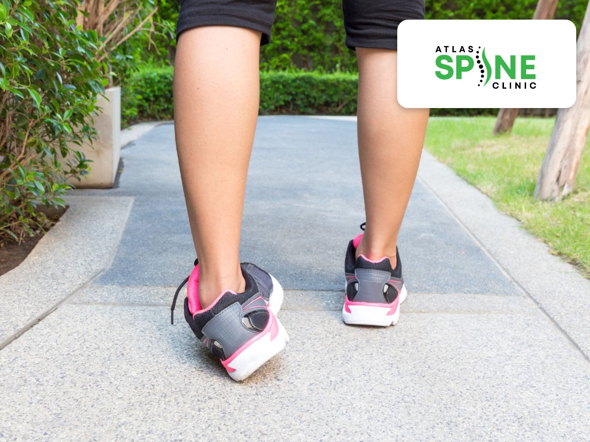 Person walking on a path while recovering strength and balance after an ankle sprain
